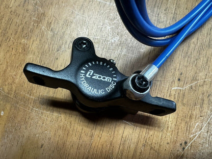 Black Zoom Brake Calliper W/ Blue Hydraulic Line Rear Right From Slayer Scooter