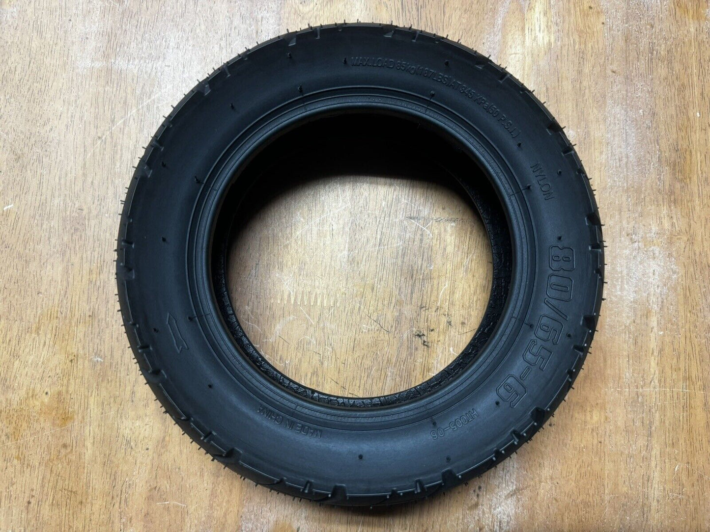 10" Tubed or Tubeless Electric Scooter Tyre Extra Wide ROAD TREAD 80/65 - 6