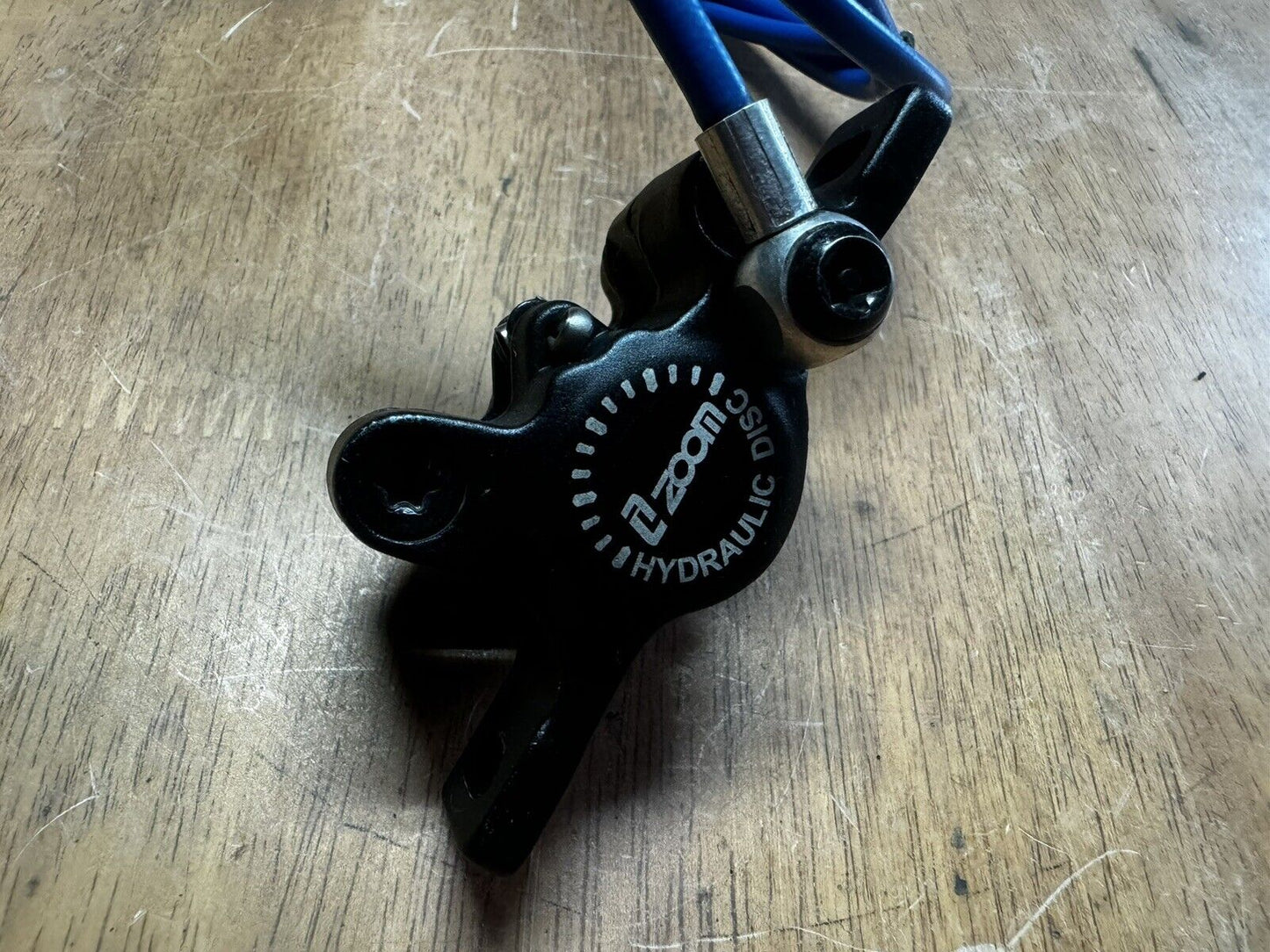 Black Zoom Brake Calliper W/ Blue Hydraulic Line Front Left From Slayer Scooter