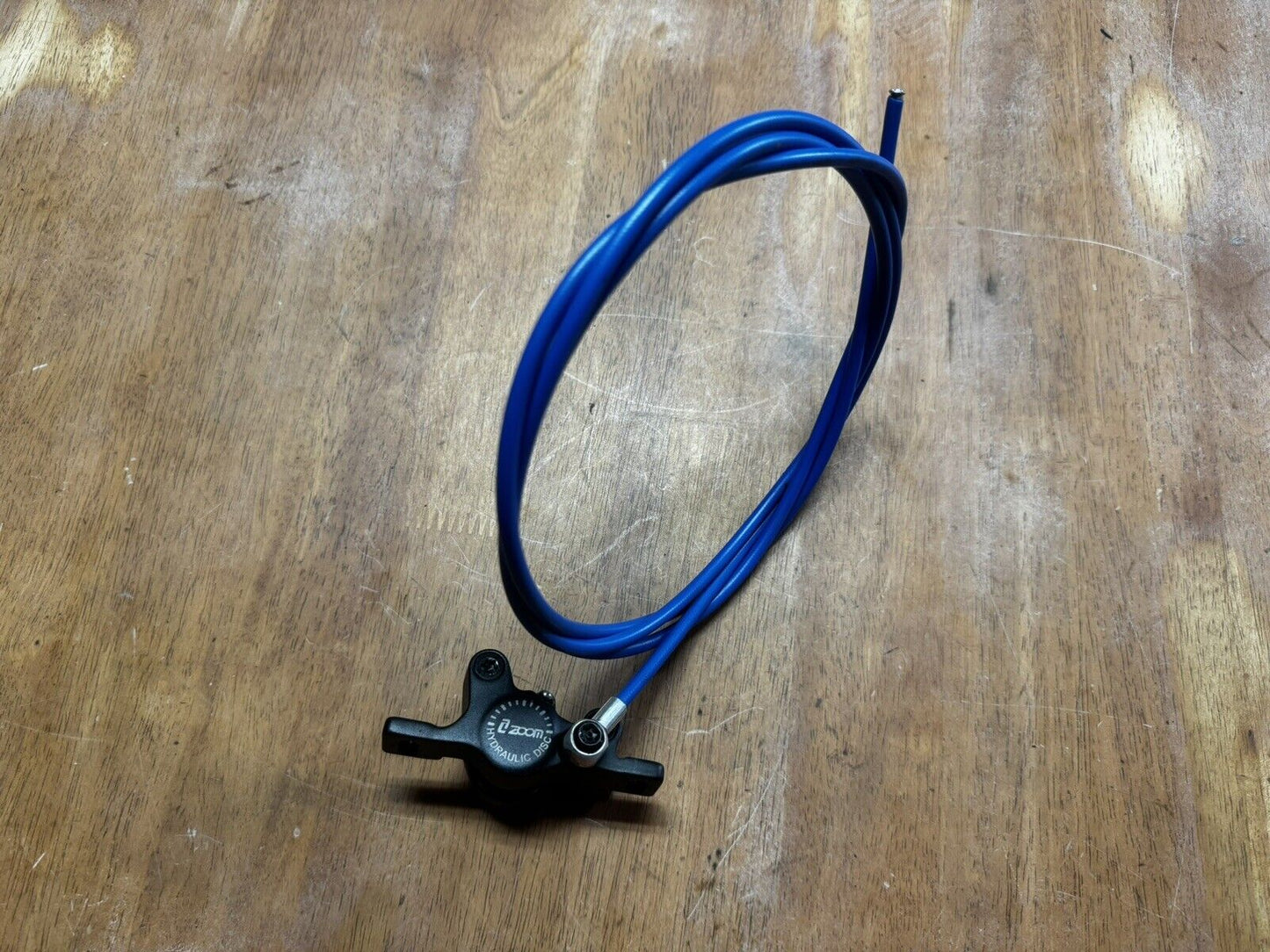 Black Zoom Brake Calliper W/ Blue Hydraulic Line Rear Right From Slayer Scooter