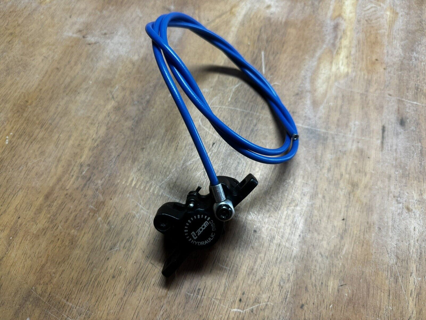 Black Zoom Brake Calliper W/ Blue Hydraulic Line Front Left From Slayer Scooter